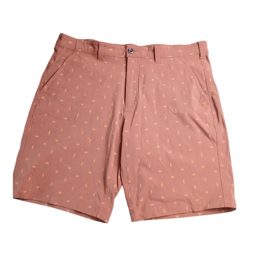 Eddie Bauer‎ Travex Mens 38 Rust Brown Fish Print Performance Outdoor Shorts